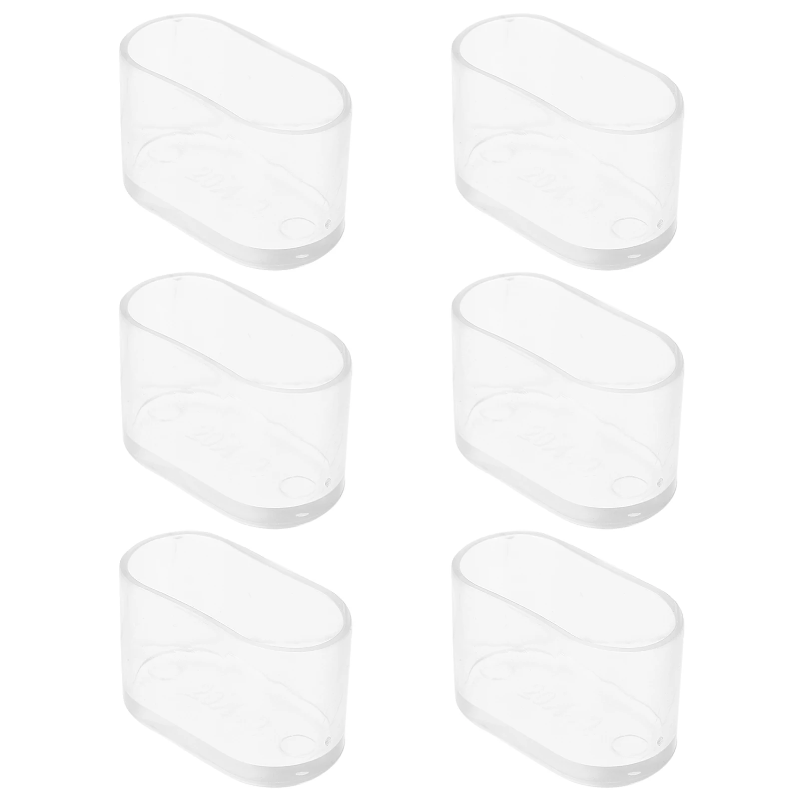 

24 Pcs Thickened Furniture Foot Mats 20x40mm Non Slip Chair Leg Covers Floor Protectors Transparent Elliptical Feet Pads