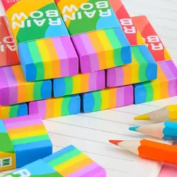30pcs Rainbow Eraser（2B）Cute Color Eraser for Kids Students Rainbow Pencil Eraser for School Classroom Office No smell