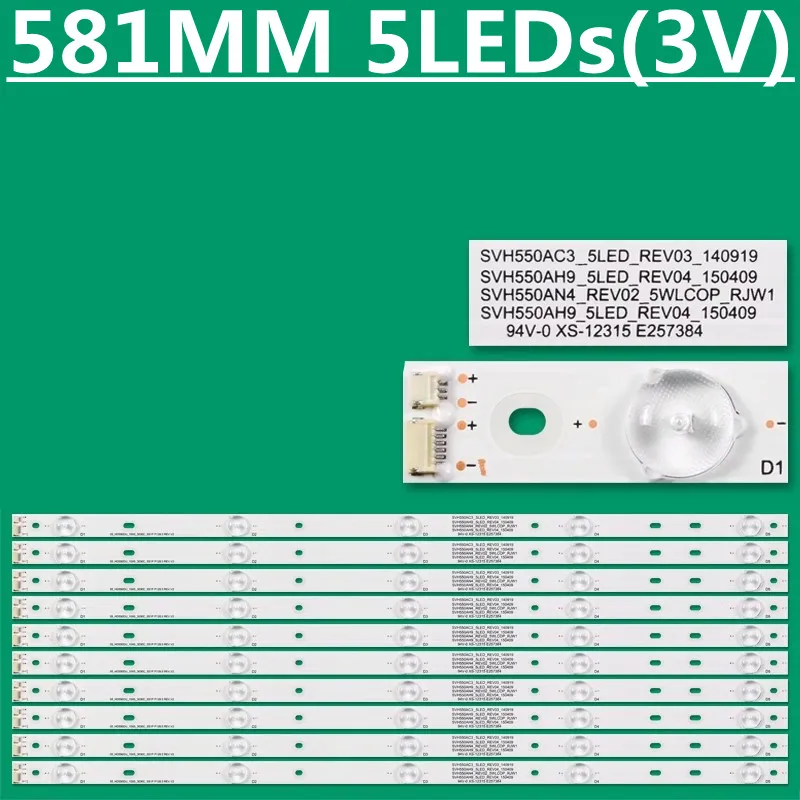 

10PCS LED Strip For SVH550AC3 SVH550AH9 SVH550AN4 55H6B 55H5C 55K220PWG LED55EC290N LED55K1800 NS-55D510NA17 HD550DU-B31