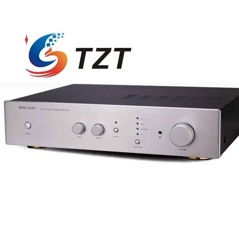 TZT فضي/أسود TS-1A HiFi2.0 عالية الطاقة ثنائي القناة ستيريو مكبر صوت مكبر كهربائي Bluetooth5.0 220 فولت