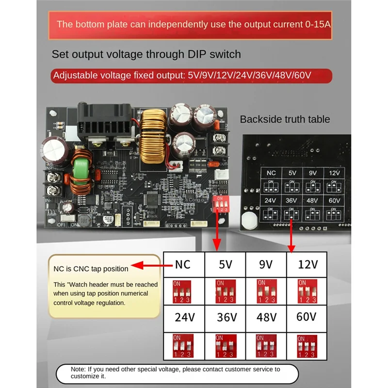 

XY6015L 0-60V 15A 900W DC DC Buck Converter CC CV Power Module Adjustable Regulated Laboratory Power Supply