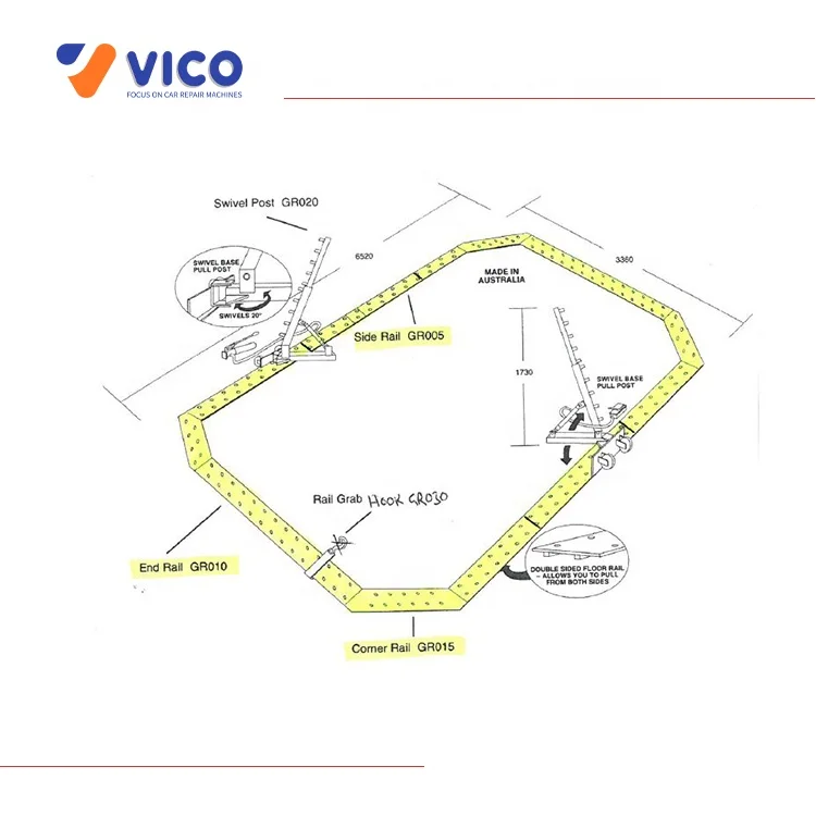 Auto collision floor frame machine Vehicle frame straightener floor anchors Automotive dent pulling repair equipment #VF1300