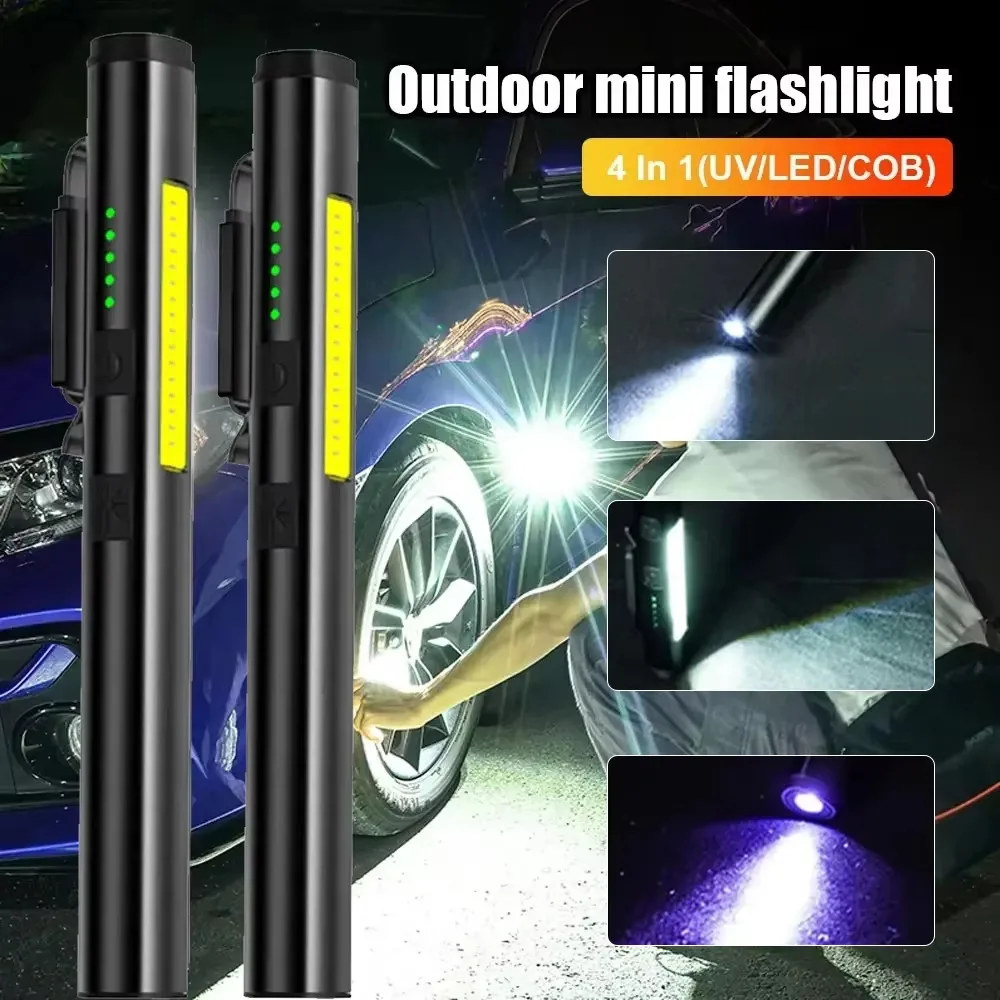

Ultra bright long-range strong light portable magnetic pen light dual light source lithium battery universal portable flashlight