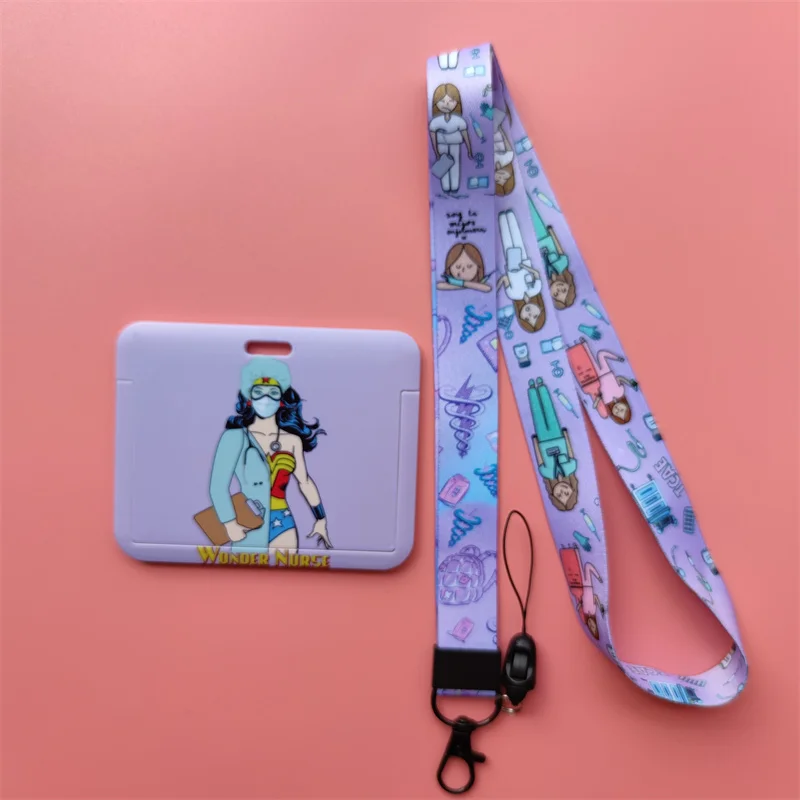 Arzt, Krankenschwester, horizontale Damen-Lanyards, Ausweishalter, Ausweishalter, zum Aufhängen von Seil, Lanyard, amüsantes Kartenetui, einziehbarer Clip – Detail 24