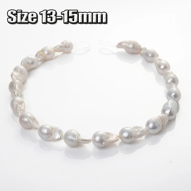 

Irregular Pearls White Cultured Baroque Freshwater Pearl Beads 13-15mm Jewelry Handmade Making DIY Necklace Bracelet Earring
