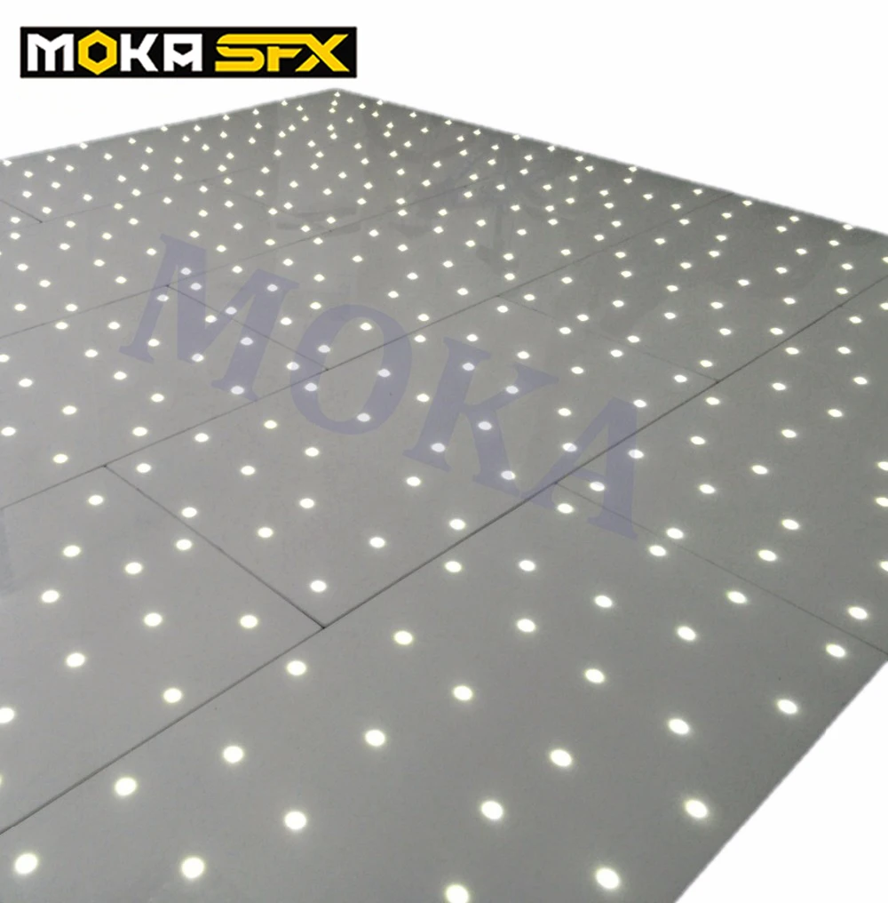 10*10 Feet Wedding Dance Floor Starlit White Dance Floors  LED Dance Floor Projector