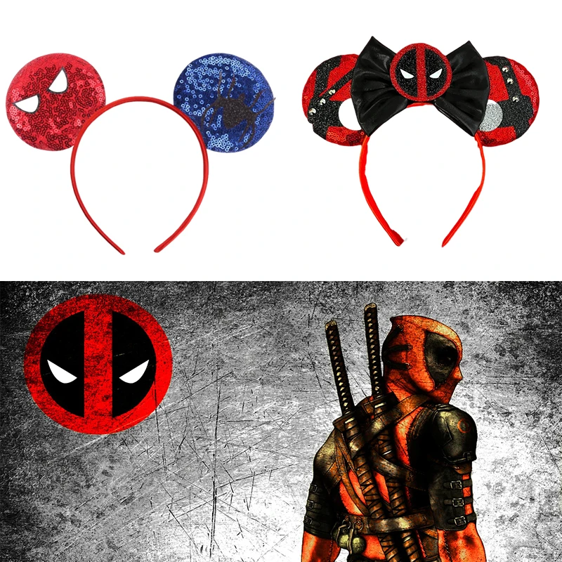 Marvel X-Men Ears Hairbands For Baby Deadpool Hair Accessories Kids Fall Winter Cartoon Headwear Girls Disney Head Bands Women