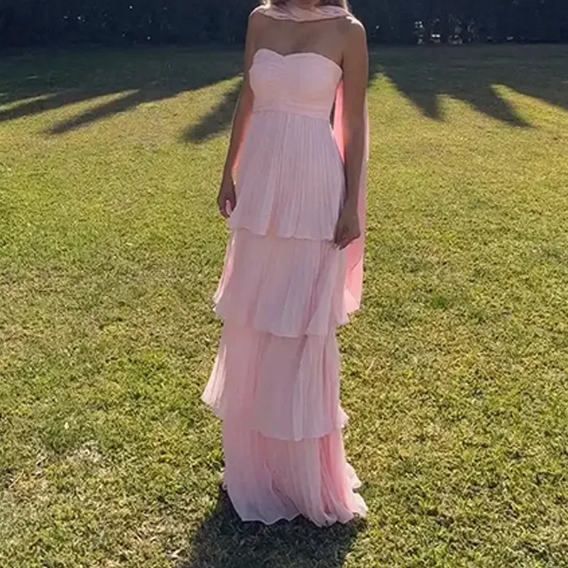 

TOY-2025Women's Elegant Fashion Sexy Backless Vacation Style Solid Color Dress