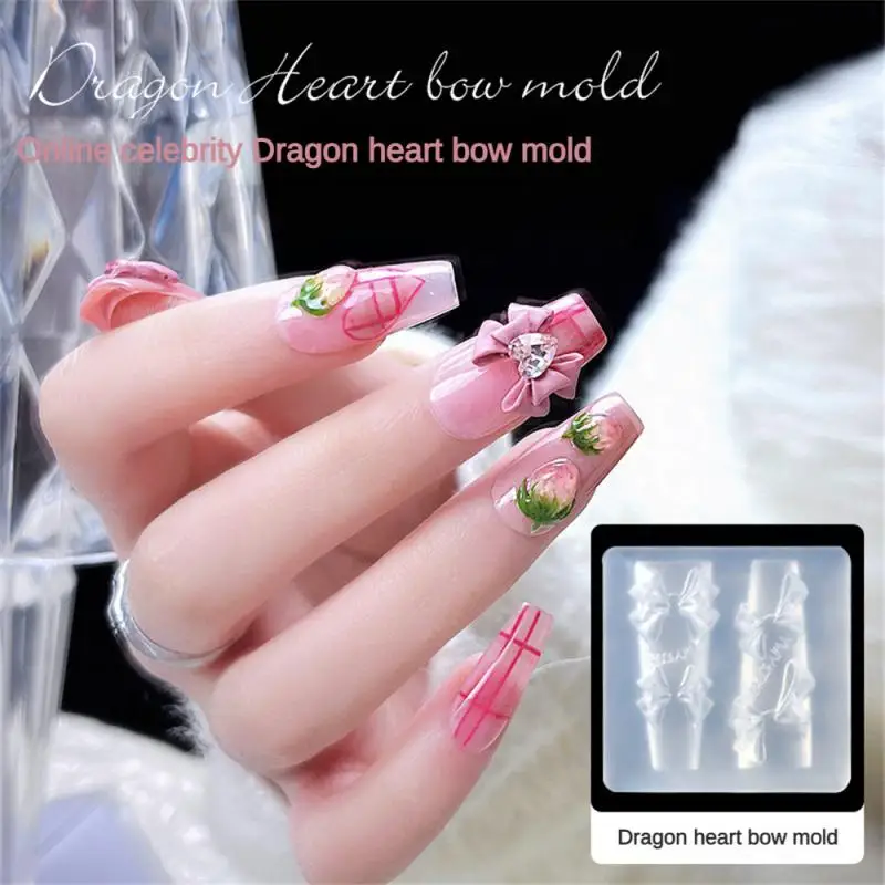 Silicone Nail Art Decoration Reusable Bow Mold Beautiful Girl Nail Mold Easy To Remove High Quality Manicure Nail Accessories