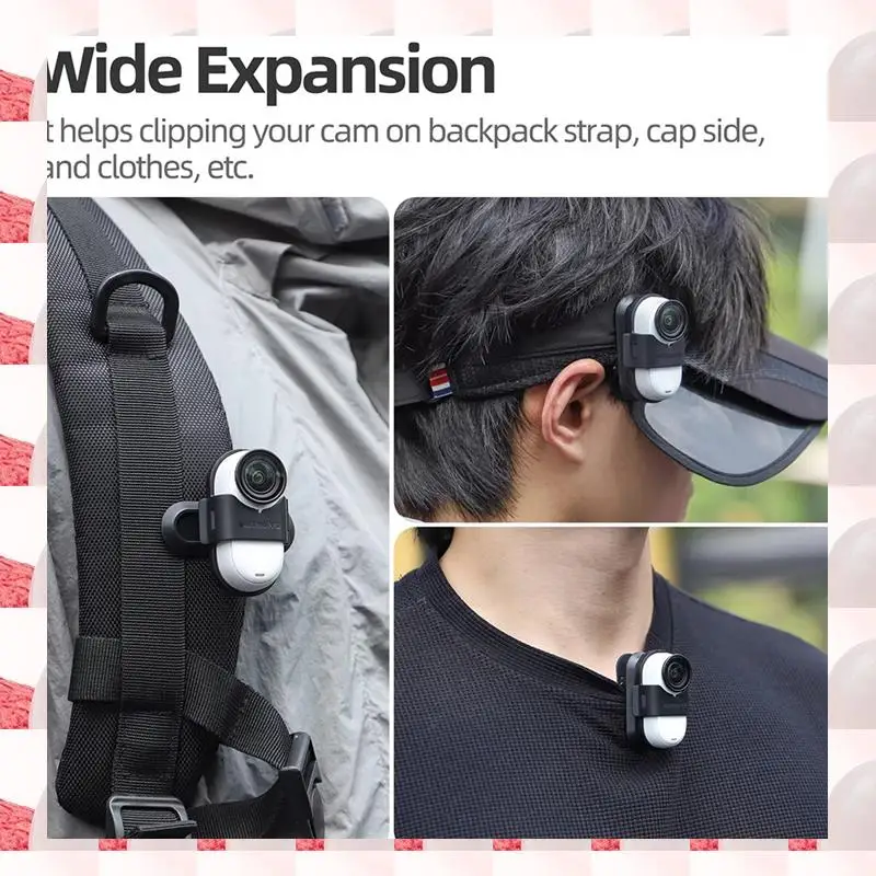 ABGN Backpack Clip Holder Anti-Shake 360 Rotation Clip Mount For Insta360 GO 3S Sports Camera Accessories
