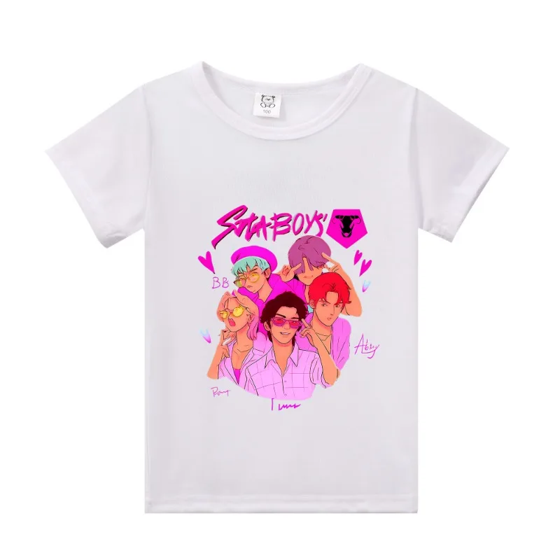 KPop Demon Hunters Children T-shirts Cartoon Printed Figures Tees Anime Short Sleeves Tops Summer Boys Girls Clothes Kids Gift