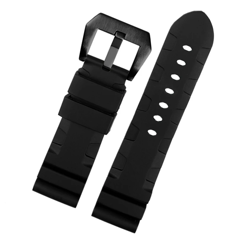 For Panerai parts PARNIS men\'s silicone watch strap Luminor PAM111 441 watch strap High elastic vintage watchband 22mm 24mm 26mm