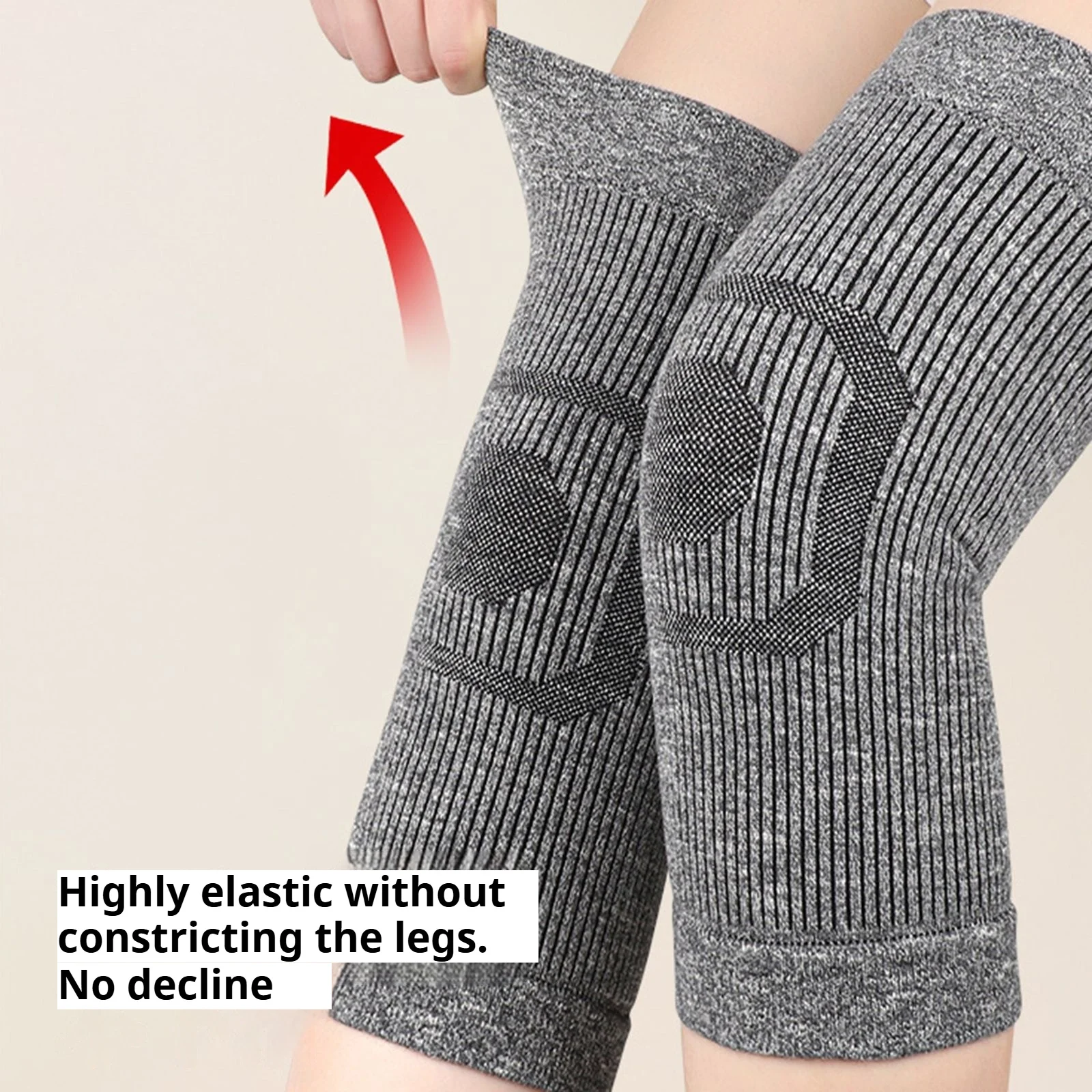 Knee Joint Protective Cover Knit Knee Support With Non-slip Strips For Joint Protection In Air Conditioned Room Daily Life Use