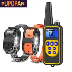 Pupopan 800m Waterproof Rechargeable Dog Training Collar Remote Control LCD Display