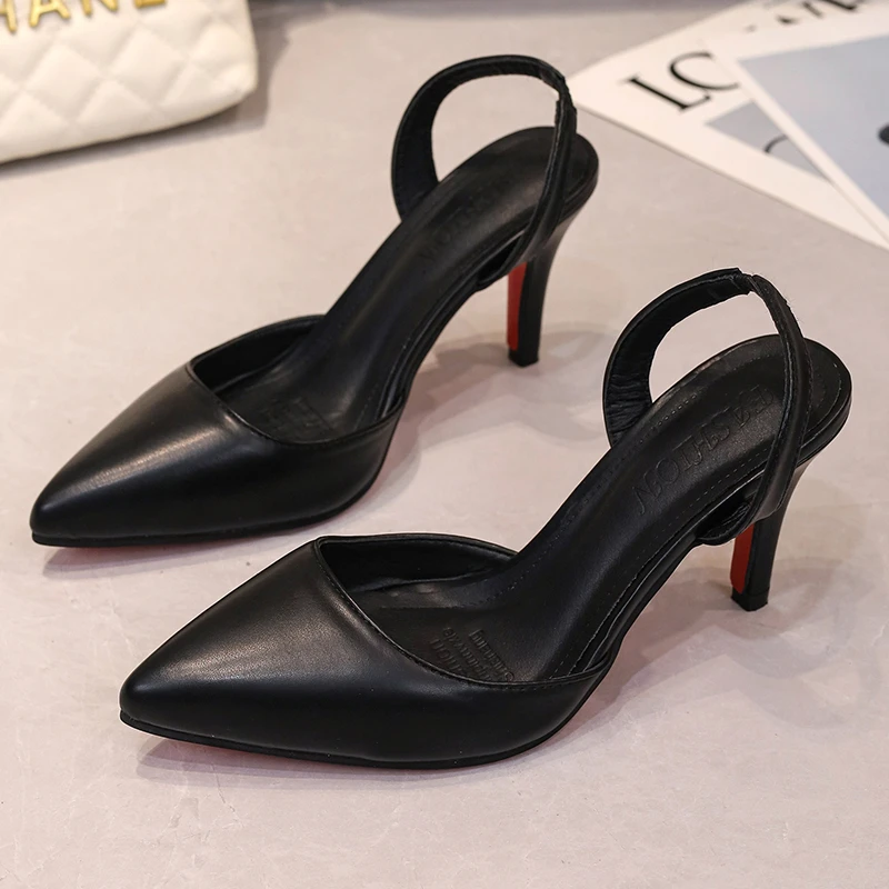 2024 New Women's Hot Selling Fashion High Quality Women's Stiletto Heels Back Trip Strap Pointed Anti-Slip Sandals Plus Size