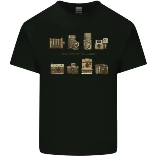 Photography Camera Evolution Photographer Mens Cotton T-Shirt Tee Top