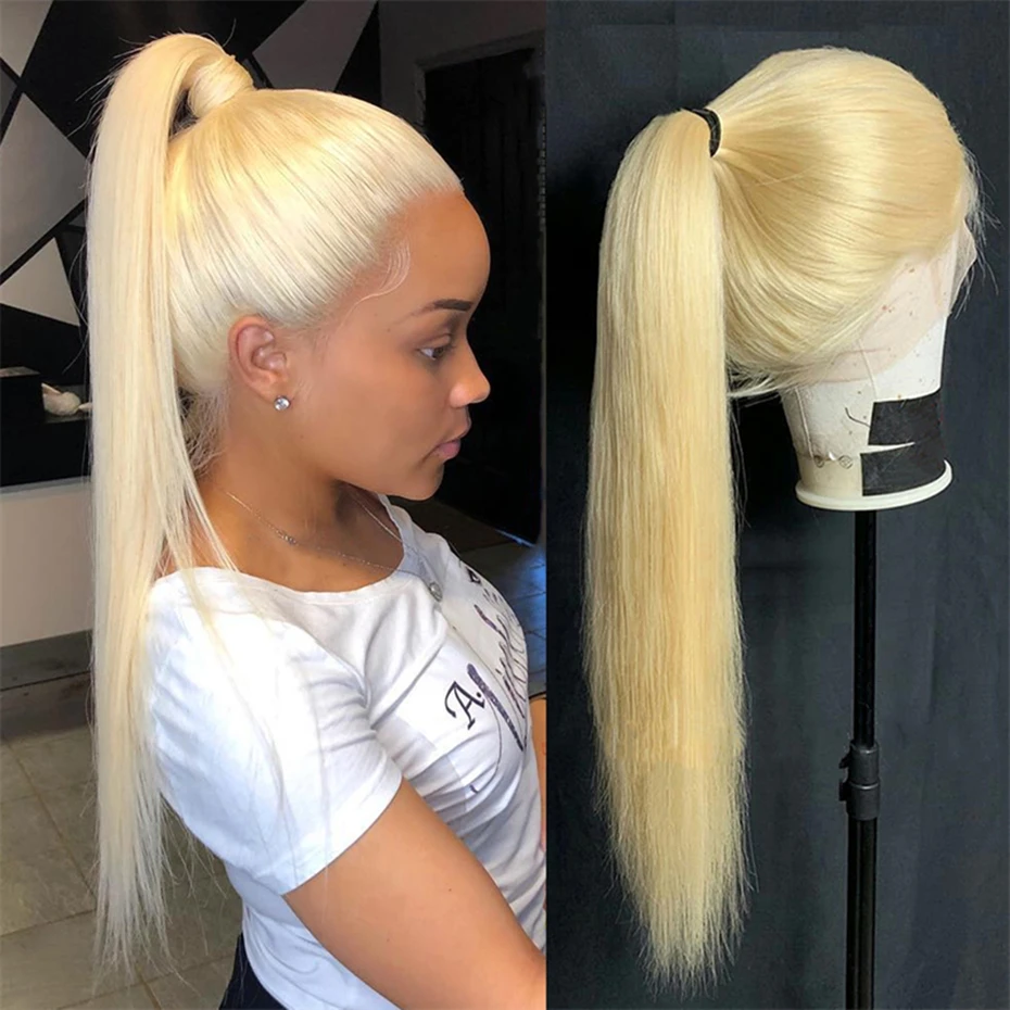 300 الكثافة 613 Hd الدانتيل الباروكة الأمامية 13x4 13x6 360 شقراء الدانتيل الجبهة خصلات الشعر المستعار الإنسان للنساء قبل قطعها الشعر البرازيلي مستقيم