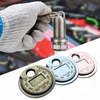 1pc Spark Plug Gap Gauge Measurement Tool 0.06-0.24cm/0.02-0.09in Range Coin-Type Spark Plug Gauge Gap Tool