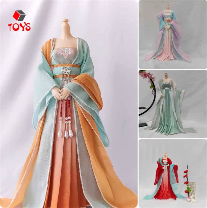 1/6 Schaal Vrouwelijke Tang-dynastie Hanfu Chinese Oude Kleding Model Fit 12-inch Soldaat Action Figure Body Poppen