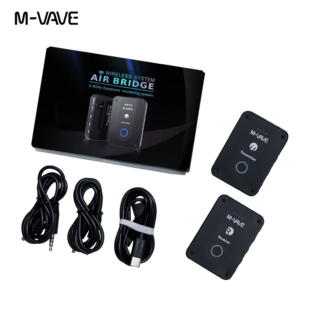 M-VAVE WP-9 Wireless System 2.4GHz Earphone Monitor System Rechargeable Transmitter Receiver Stereo Mono with Mute Function Part