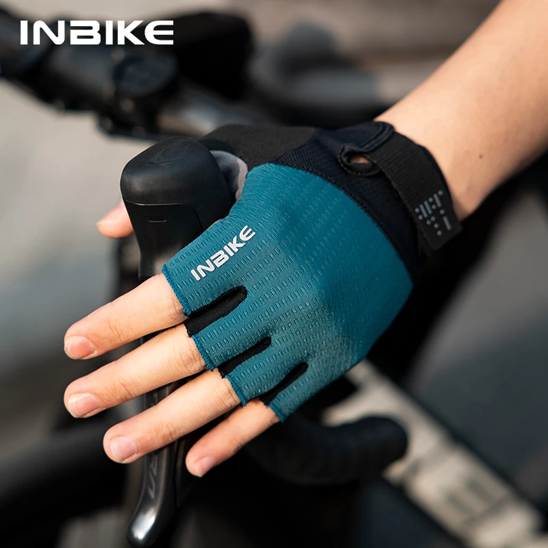 INBIKE Summer Bicycle Gloves Half Finger Shock Absorbing MTB Cycling Gloves Pad Mountain Outdoor Road Bike Gloves for Men Women