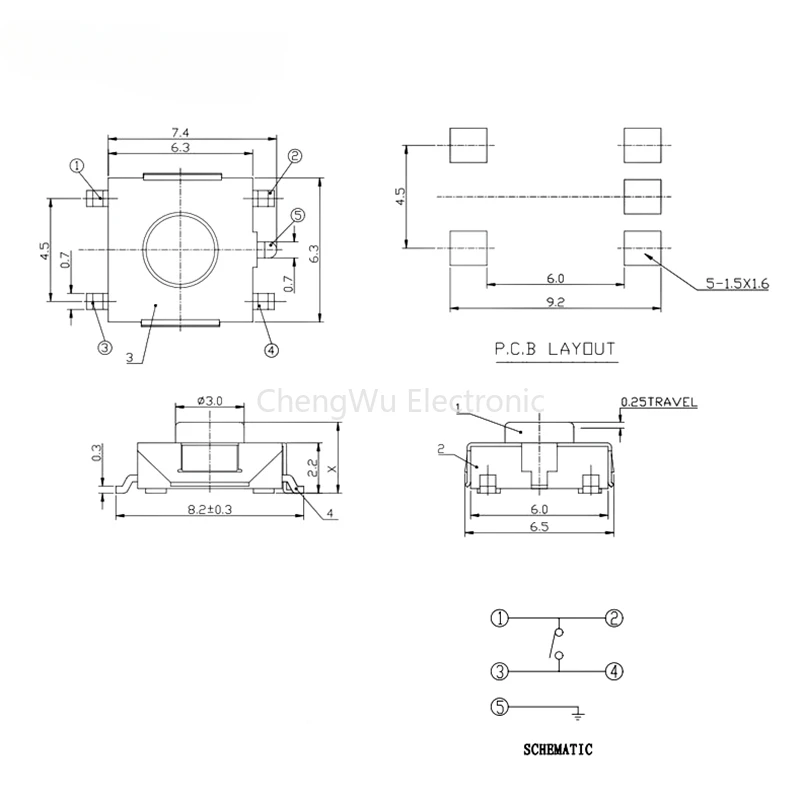 20 adet/grup 6*6*2.5 / 3.1 / 3.7 / 4.3 Mm SMD anahtarı 4 / 5 Pin ayaklar dokunmatik mikro anahtarı Push Button anahtarları kırmızı 6X6 Tact anahtarı