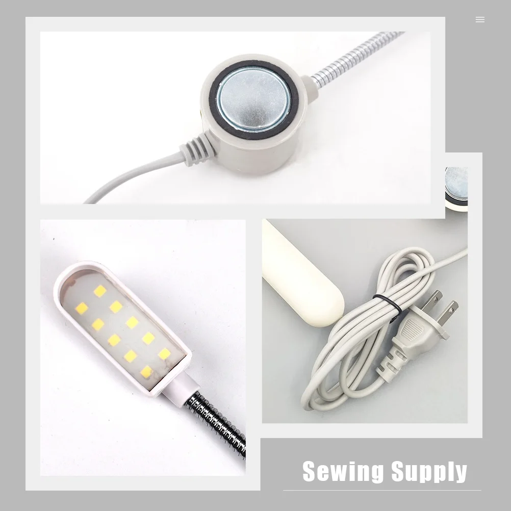 1 Juego de máquina de coser ajustable, luz LED, lámpara de taller para el hogar, iluminación brillante portátil duradera, uso de mesa ligero