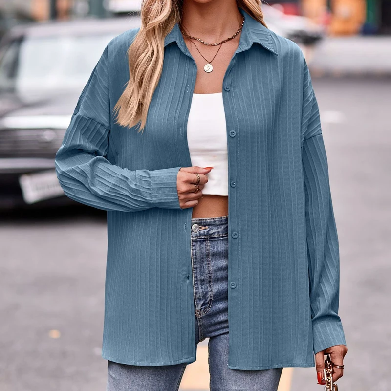 

Fashion New Office Blouse Single Breasted Long Sleeve Shirt Autumn Winter Solid Jacquard Tops Elegant Loose Clothes Blusas 28282