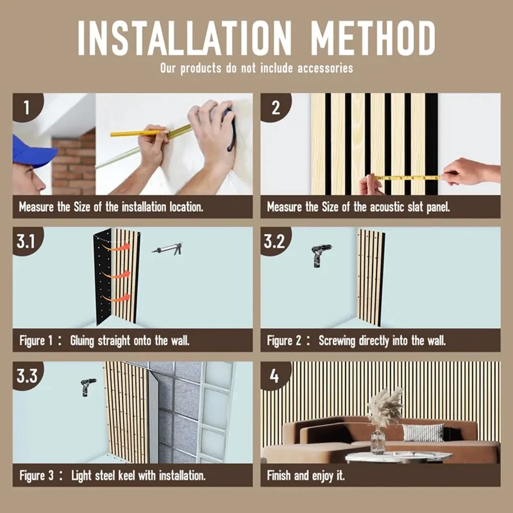 Modern Interior Acoustic Wall Panel Decoration MDF Soundproofing Wall Panels Custom Size Acoustic Wood Wall Panel