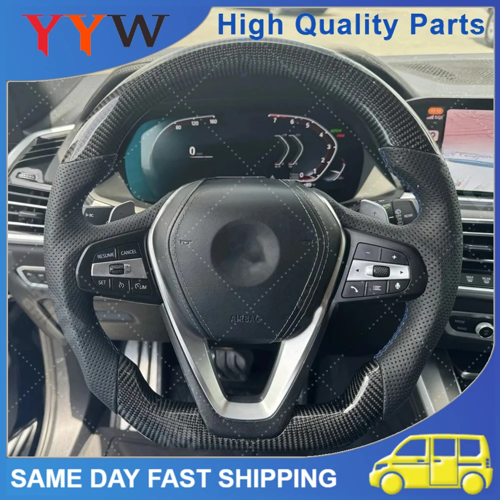 

NEW High Quality Car Carbon Fiber Steering Wheel Fits For BMW G20 G30 X7 G05 X5 X6 G30 G80 No Heated Car Steering Wheel