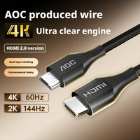 Aoc 4k Hdmi Cable 2.0 1m 2m Cord 4k 60hz 2k 144hz Hdr High Definition PVC For Compatible Display TV Splitter Digital Cable Cord