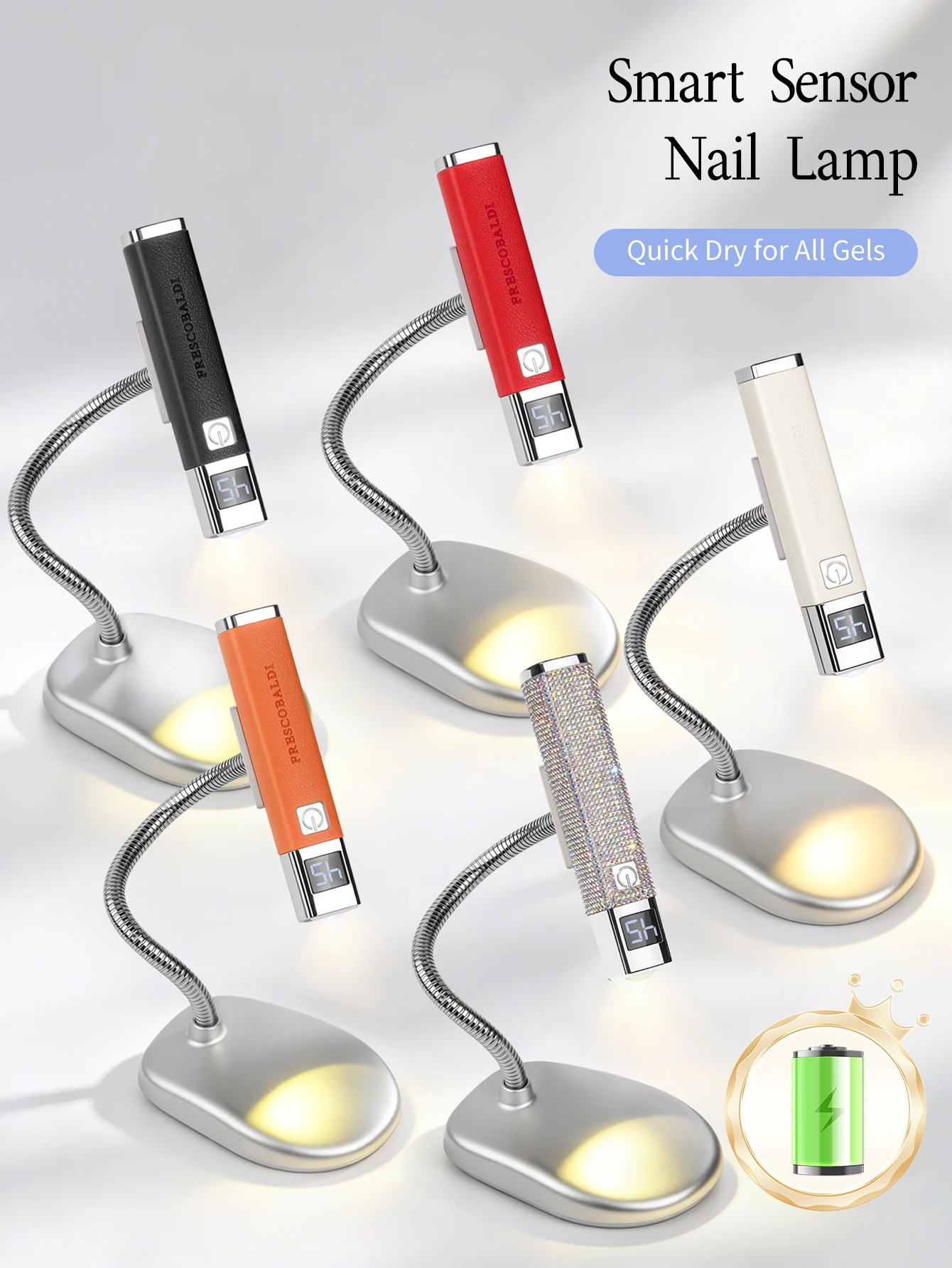 1Pc Mini Rechargeable UV LED Nail Lamp For Gel Nails，Quick Dry Nail Phototherapy Machine UV LEDs Gel Polish Nail Dryer Lamp