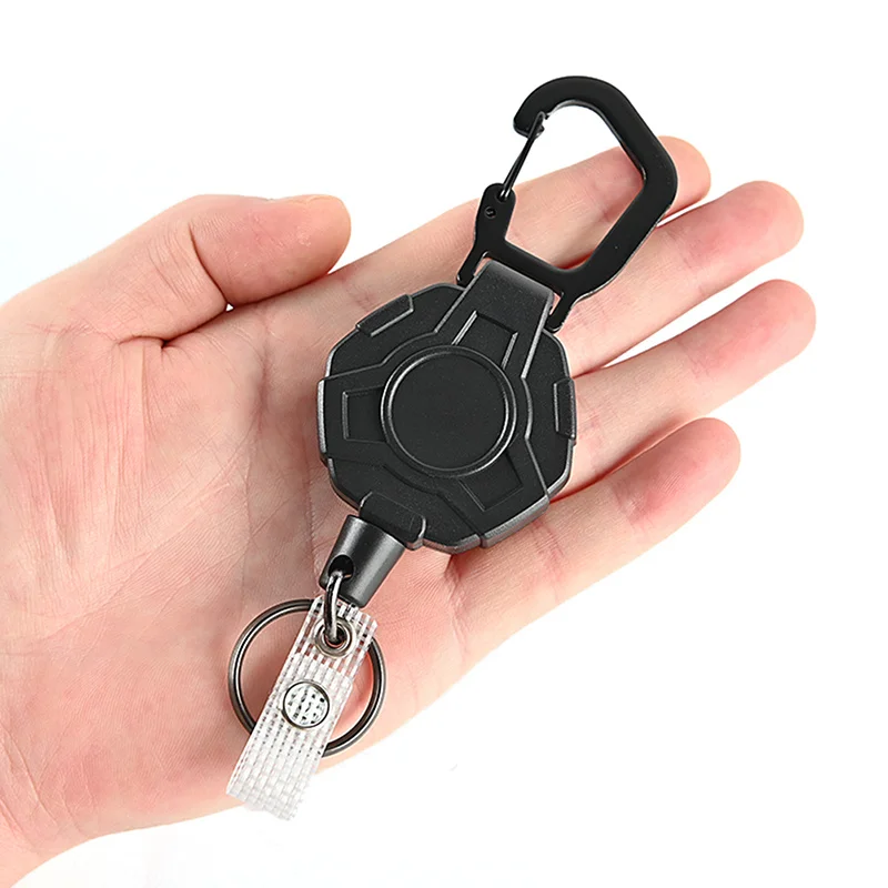 Retractable Metal Wire Keychain Pull Badge Reel Id Lanyard Name Tag Card Badge Holder Reels Recoil Chain Clips Outdoor Key Ring