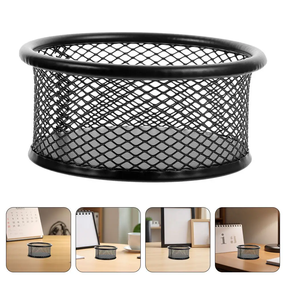 

Набор из 10 круглых металлических сетчатых органайзеров для канцелярских принадлежностей, черный, для хранения бумаг и скрепок на рабочем столе
