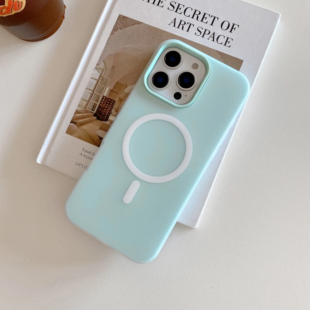 Magnetische kabellose Ladehülle für MagSafe für iPhone 17 16 15 14 Plus 13 12 Pro Max 11, Candy Color 2-in-1, matte Softcover-Hülle – Detail 11