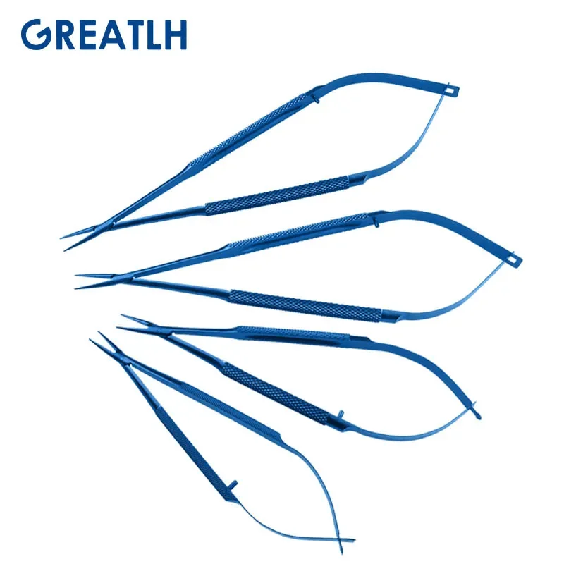 

GREATLH Стоматологический 12,5/14/16/18 см Титановый хирургический держатель иглы с круглой ручкой, щипцы для удержания иглы, инструменты для хирургии глаз, 1 шт.