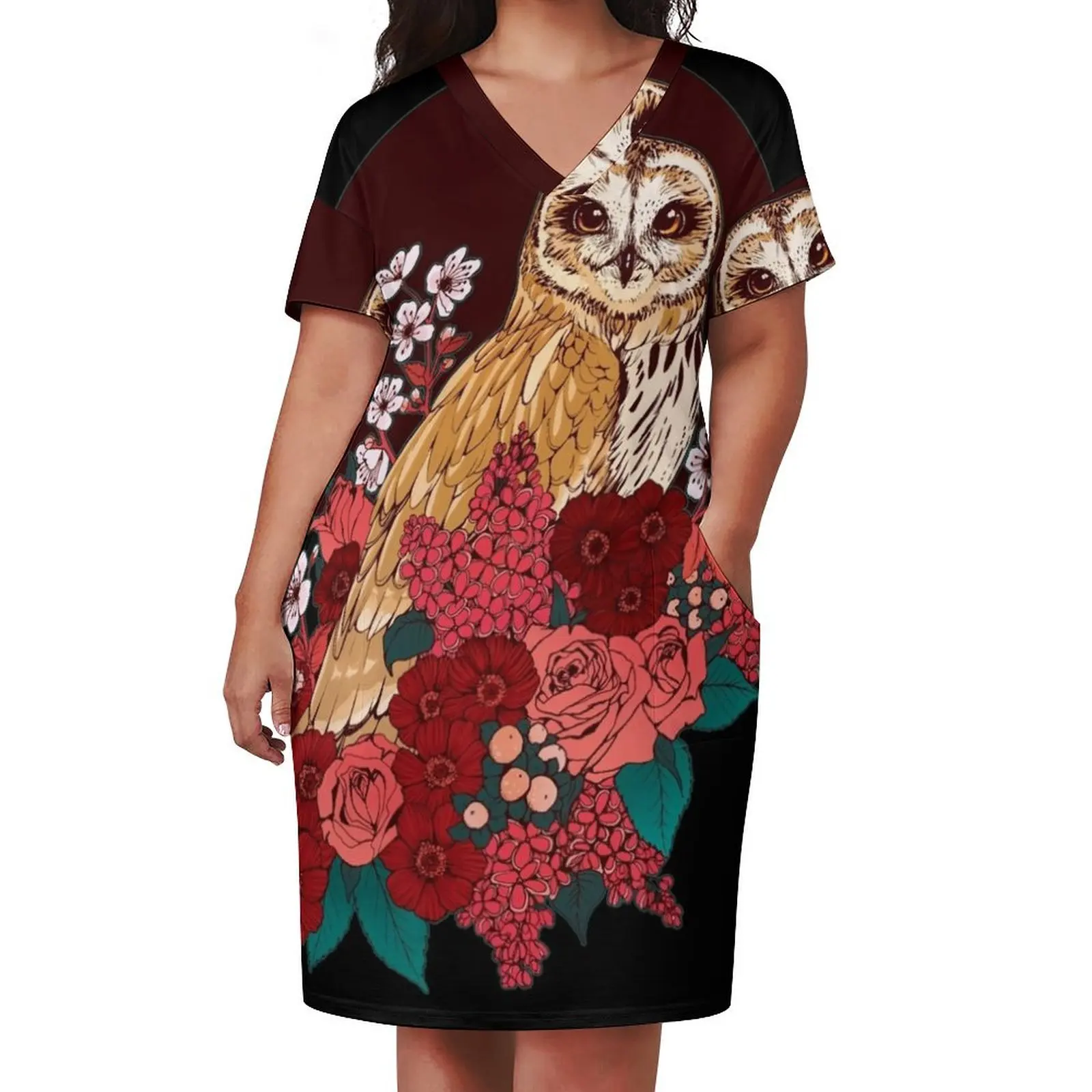 Owl Floral Eclipse Loose Pocket Dress summer clothes african dresses for woman elegant and pretty women