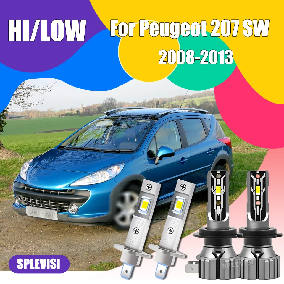 

Longevity H1 H7 12V LED Headlights High Low Beam Install and use immediately For Peugeot 207 SW 2008 2009 2010 2011 2012 2013