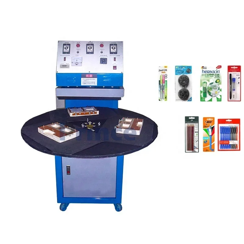 

Automatic Rotary Blister Packing Machine Plastic Blister Paper Card Heat Sealer Lipstick Small Battery Blister Packing Machine