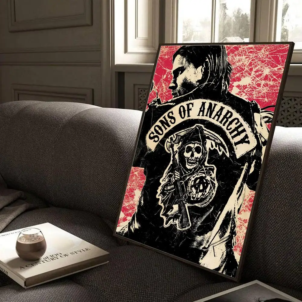 S-Sons of Anarchy TV Show Poster Modern Home Living Bedroom Bar Hallway Waterproof Wall Art Aesthetic Decor