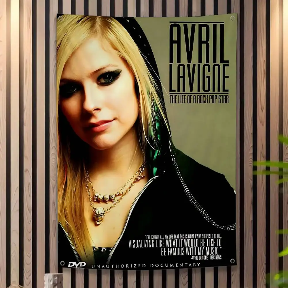 Star Singer A-Avril L-Lavigne Cartoon Flag Wall Hanging Banner Decoration Household Home Decor