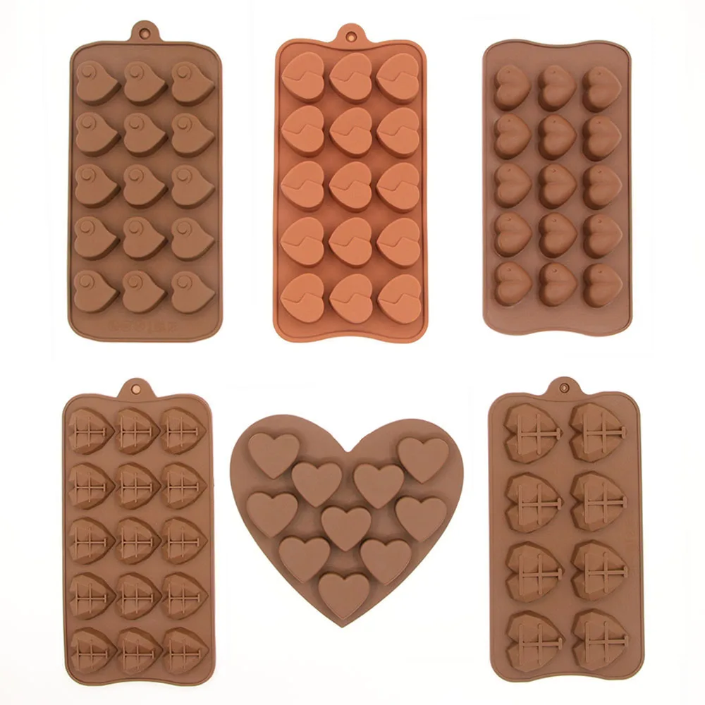 Herzförmige Silikon-Schokoladenform, Lebensmittelqualität, Kekse, Süßigkeitenform, DIY Fondantformen