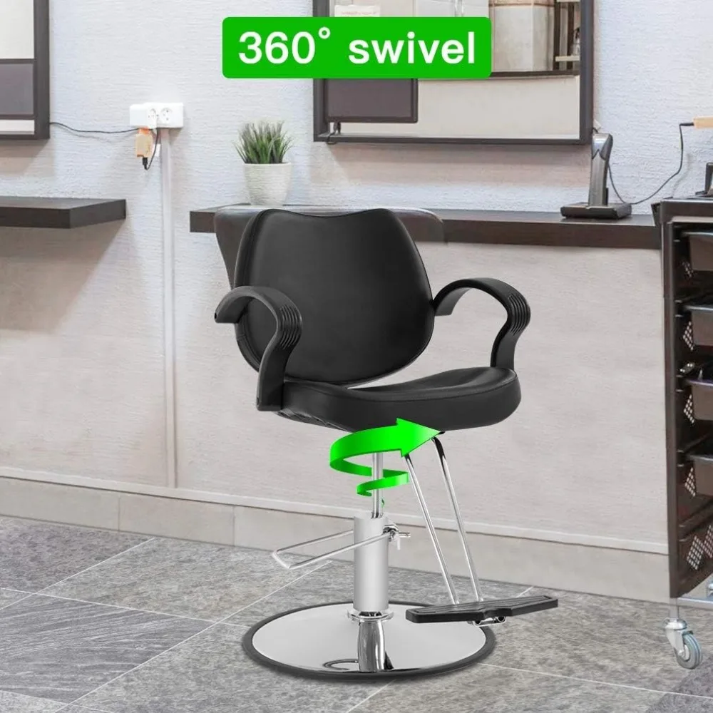 كرسي تصفيف هيدروليكي عالي التحمل لصالونات الشعر، دوار 360 درجة، معدات الشامبو لاستخدام بار الصالونات #4