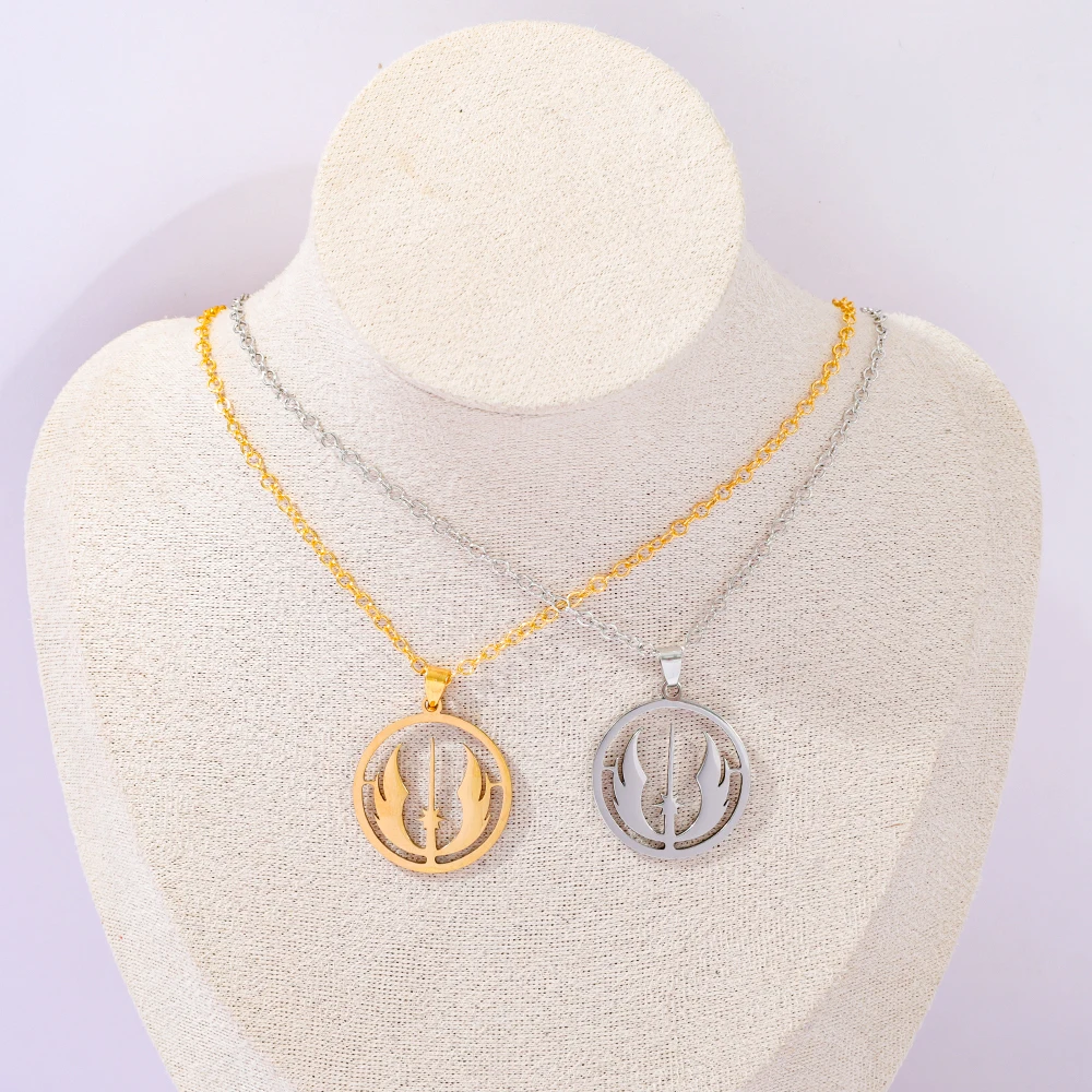 جيدي الطلب رمز الفولاذ المقاوم للصدأ قلادة قلادة القوطية ستار سلسلة للنساء الرجال الهيب هوب مجوهرات هدايا