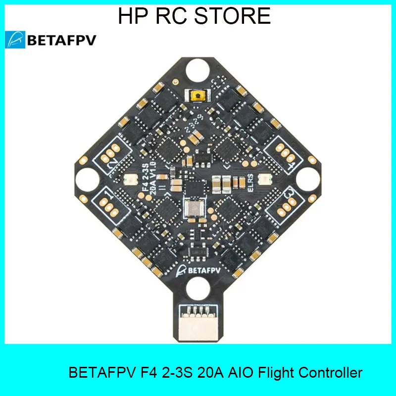 

BETAFPV F4 2-3S 20A AIO Flight Controller V1 - HD VTX with Dual BEC, O3 6-Pin PMU & USB Port, Compatible with HD Whoop Drones