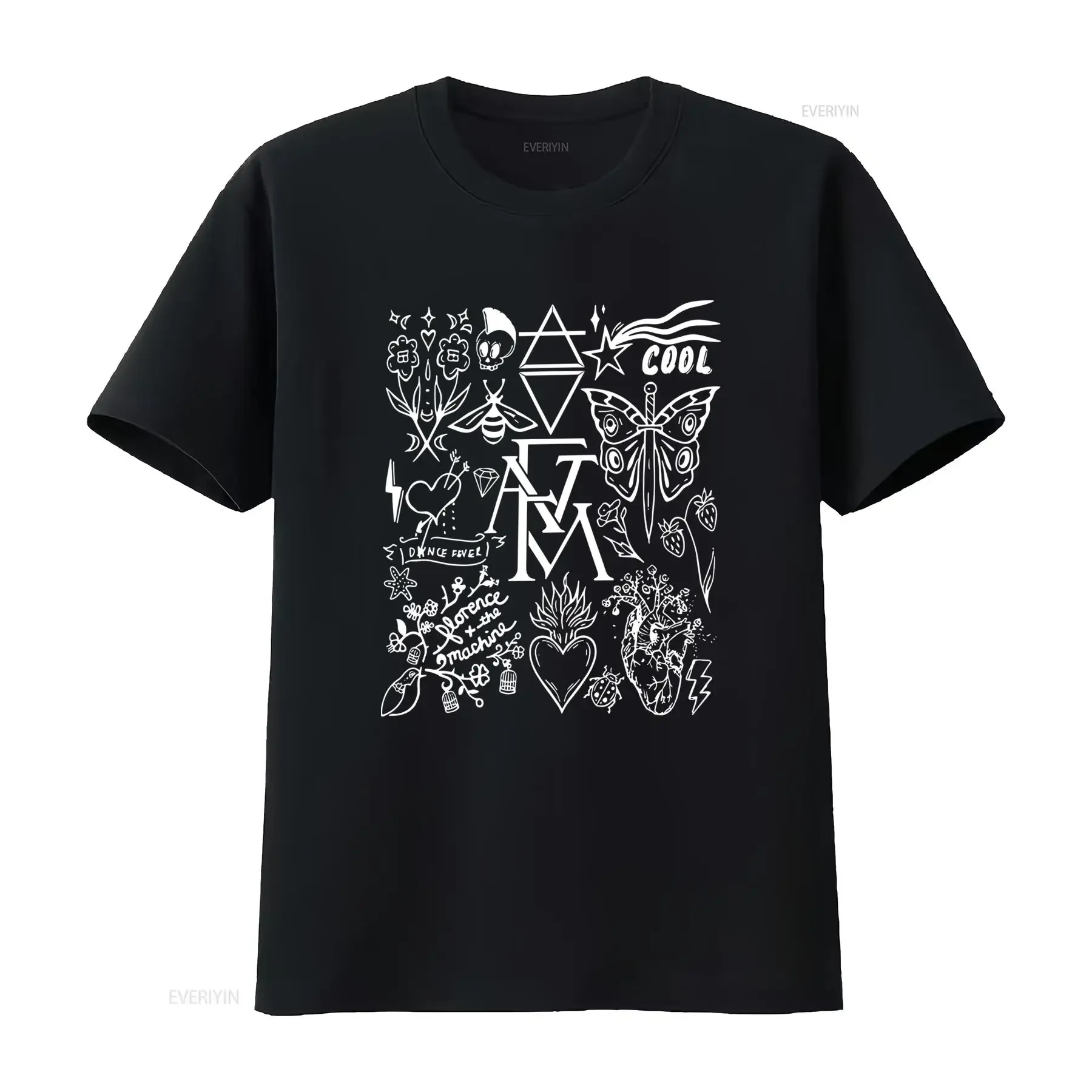Camiseta de Florence And The Machine Suave Transpirable Tejido Ligeramente Elástico Cuello Redondo Estampada con Letras