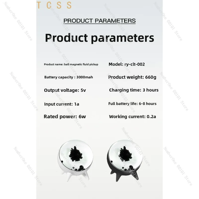 CLT‑002 Ferrofluid Sound‑Activated Rhythm Light, Magnetic Fluid Sound Visualizer, Desktop Atmosphere Night Lamp Decor