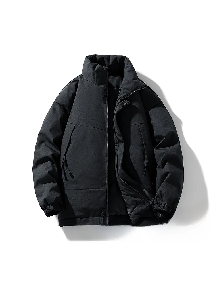 

Утепленная осенне-зимняя хлопковая куртка, однотонная, с воротником-стойкой, водонепроницаемая, морозостойкая, теплая, молодежная, модная, с длинными рукавами, на молнии