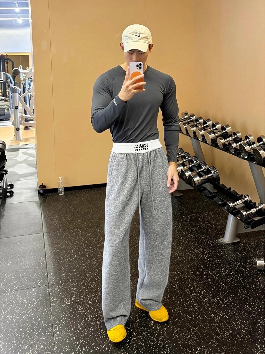 

Light ey American Sle Straight Leg Sports Pants Men's Winter Heavyweight Casual Fitn Long Trousers Fce Lined Drapey...