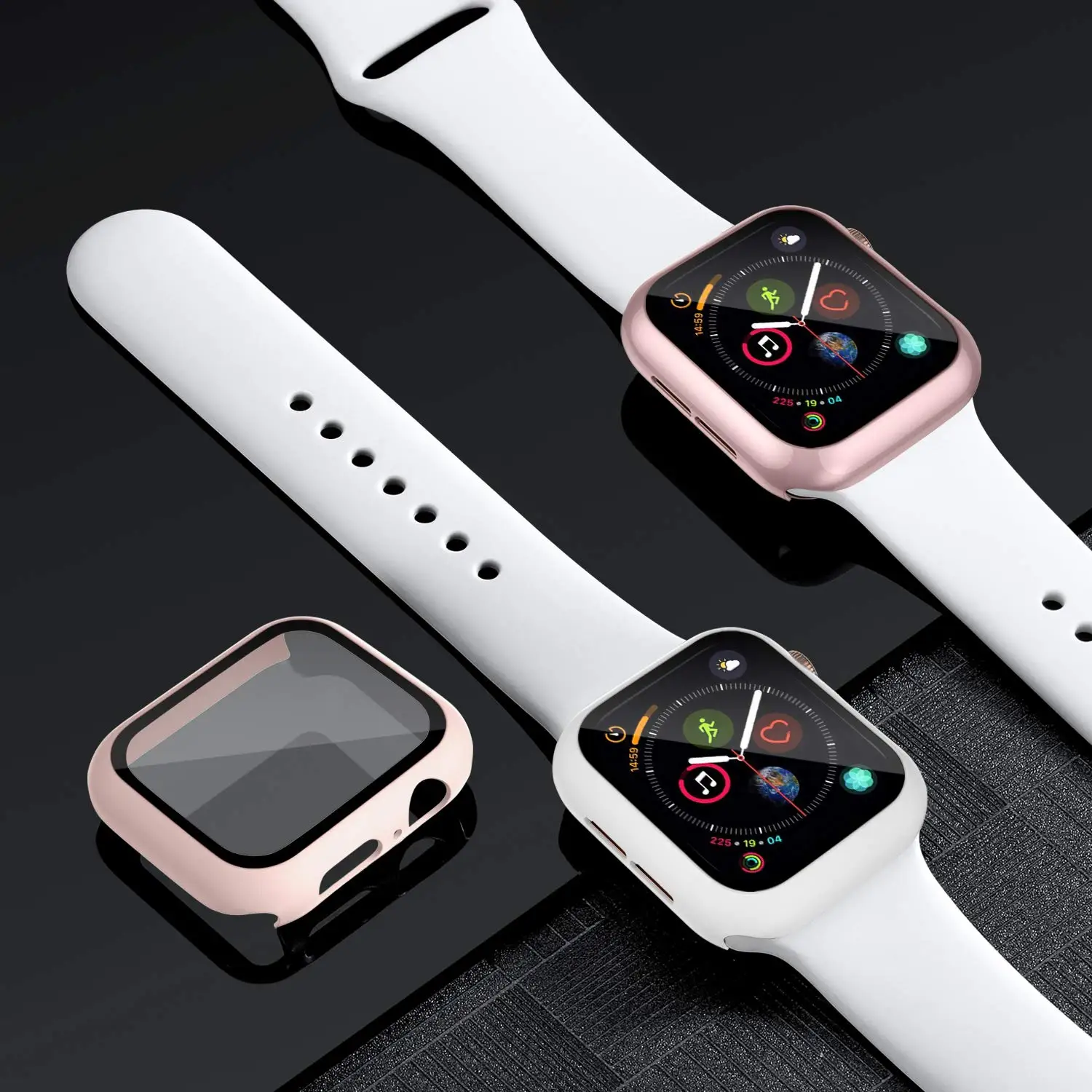 Case for Apple Watch Series 8 7 45mm 44mm 40mm iwatch 6 SE 5 4 3 42mm 38mm glass+cover Screen Protector Apple watch Accessories